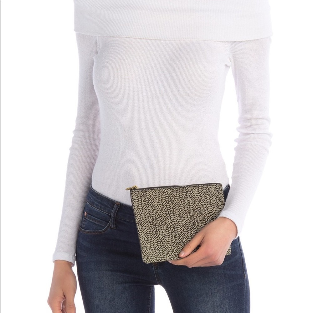 NWT The Leather Pouch Clutch in Printed Calf Hair - Picture 5 of 5